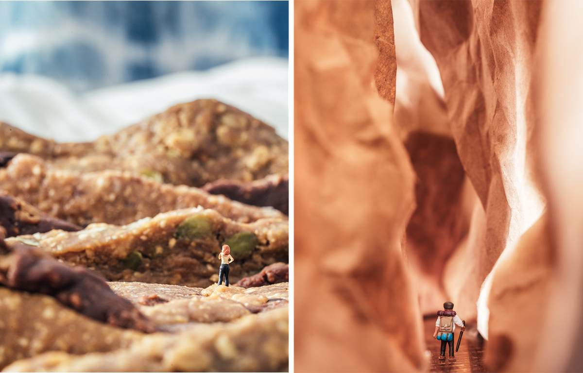 GoMacro Mountains (left) and Paper Bag Canyon (right).