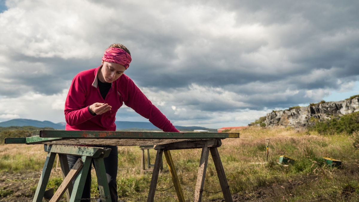Angélica Tivoli, coleads the team at the archaeology site in Estancia Moat, which is dated to over 5,000 years ago.
