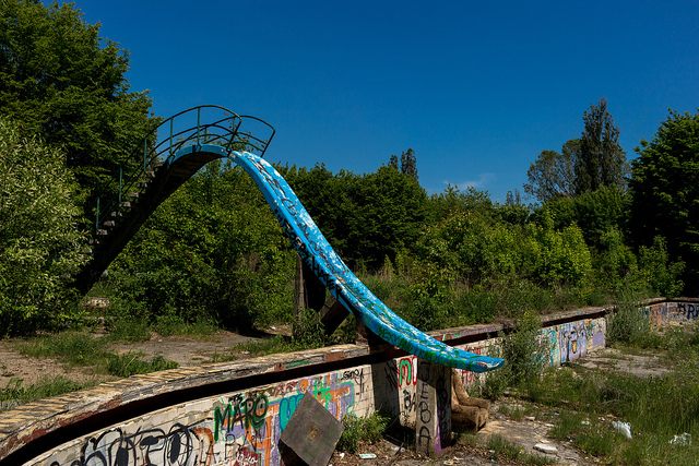 Abandoned water slide