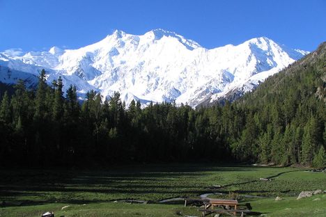 Fairy Meadows with Nanga Parbat (aka, "killer mountain") in background