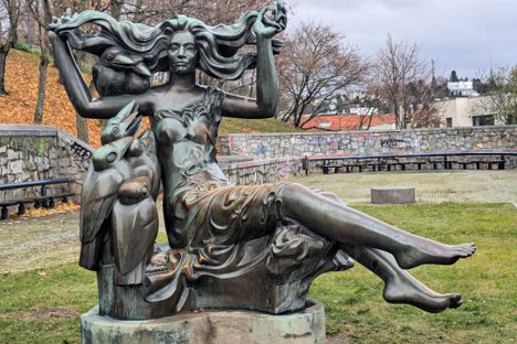 The Bratislava Witch's peaceful repose belies the dark history behind the artist's inspiration.