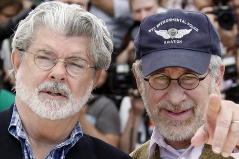 George Lucas with Steven Spielberg, who did uncredited work on Star Wars: Episode III — Revenge of the Sith.