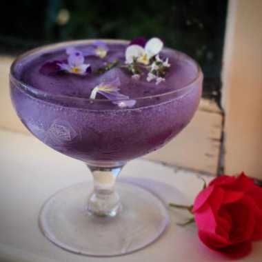 A butterfly pea cocktail.