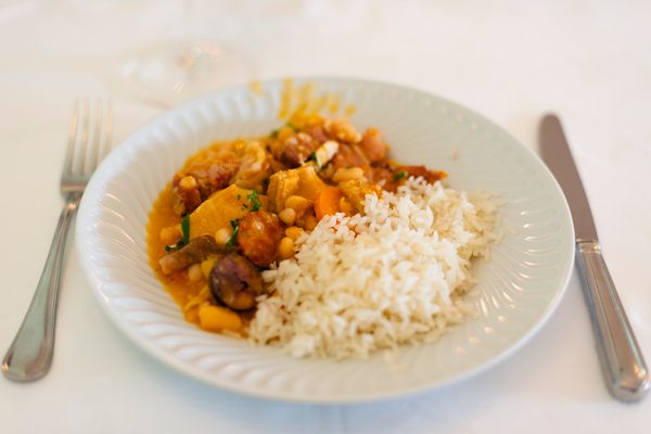 Although this braised tripe is of humble origins, it’s given the royal treatment here.