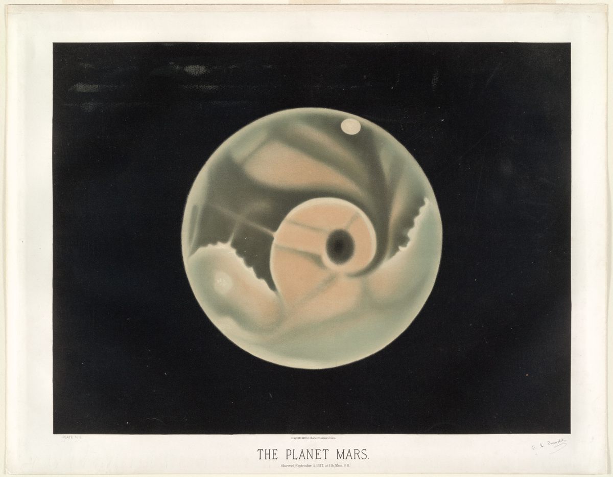 Today, fans of the French lithographer value his works as art, including this illustration of Mars from 1877.