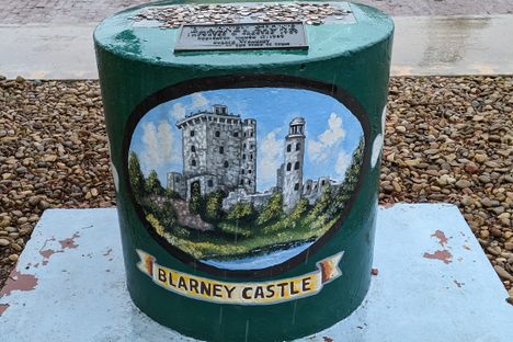 The concrete pillar holding the Blarney stone
