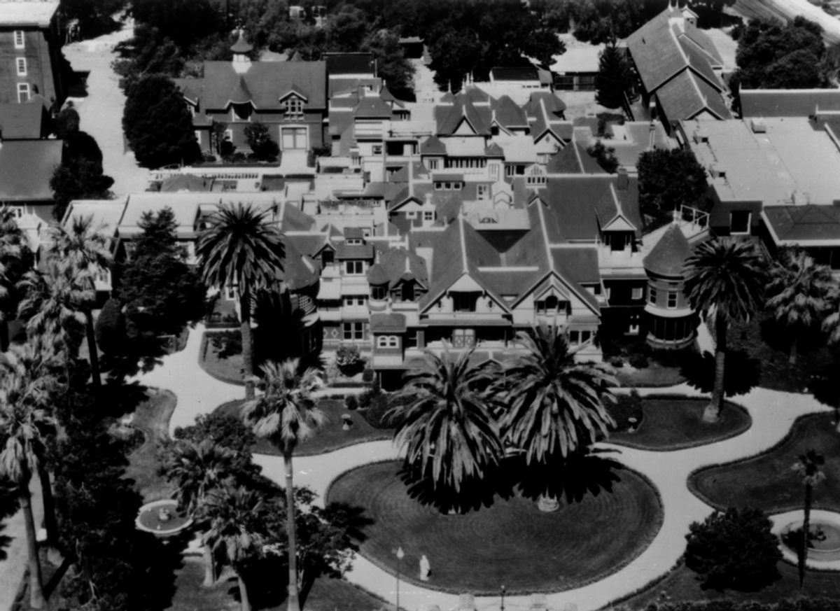 An aerial view of the house.