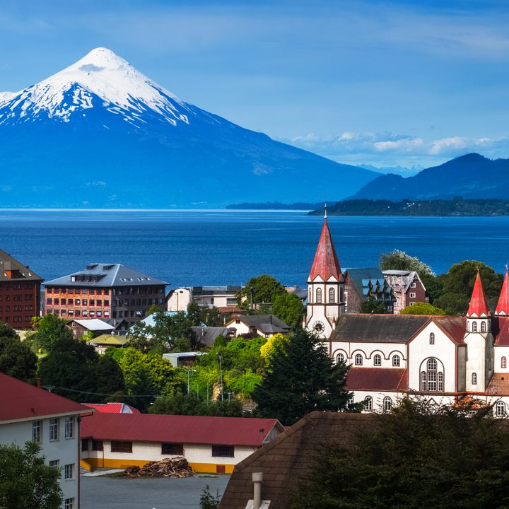 Puerto Varas overlooking Osorno volcano