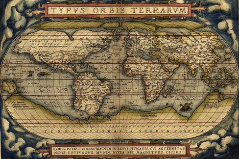 From 1570, a world map by Abraham Ortelius.