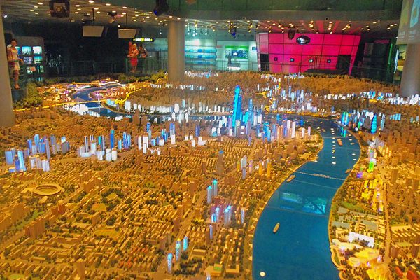 Scale model of Shanghai, including buildings expected to be built by 2020
