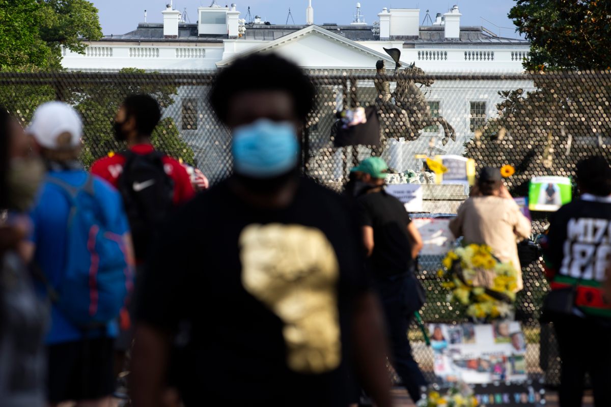 The fence, seen here on June 10, 2020, is in front of the White House.