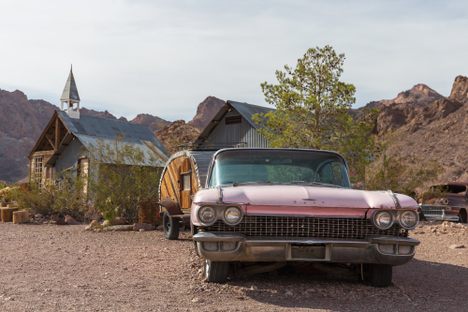 Classic car heaven in a small former mining town