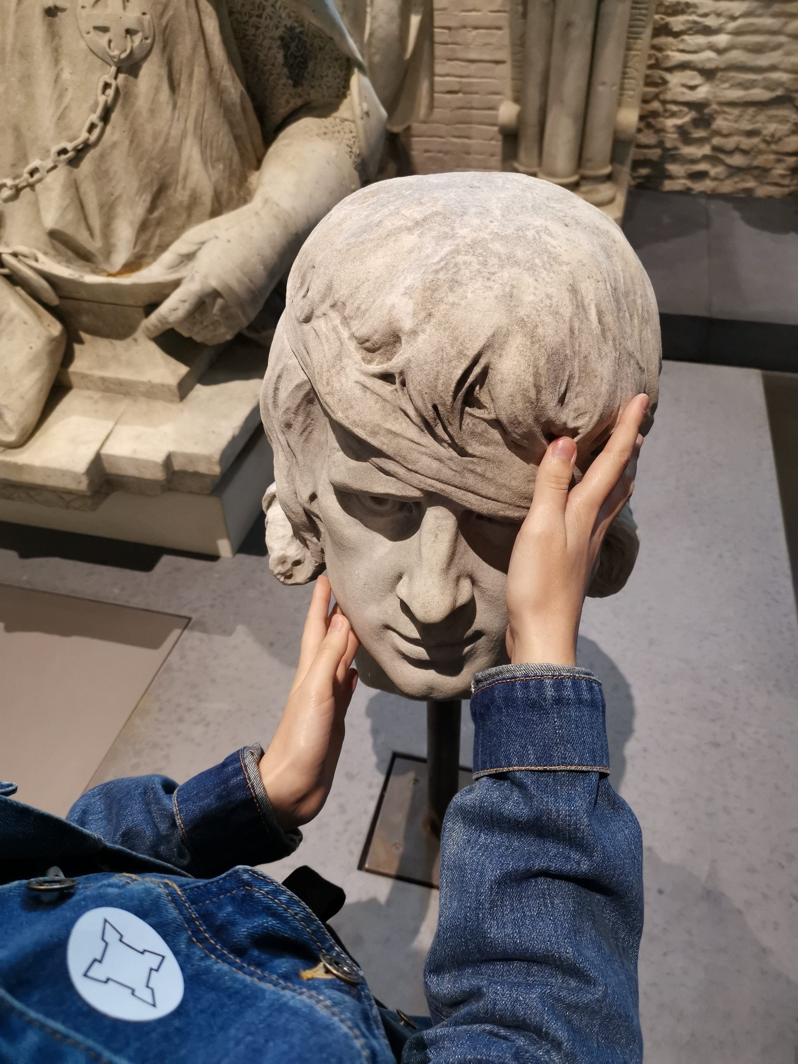 Visitors are encouraged to touch the statues.