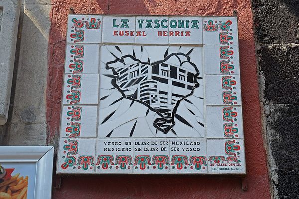 Plaque outside La Vasconia bakery.