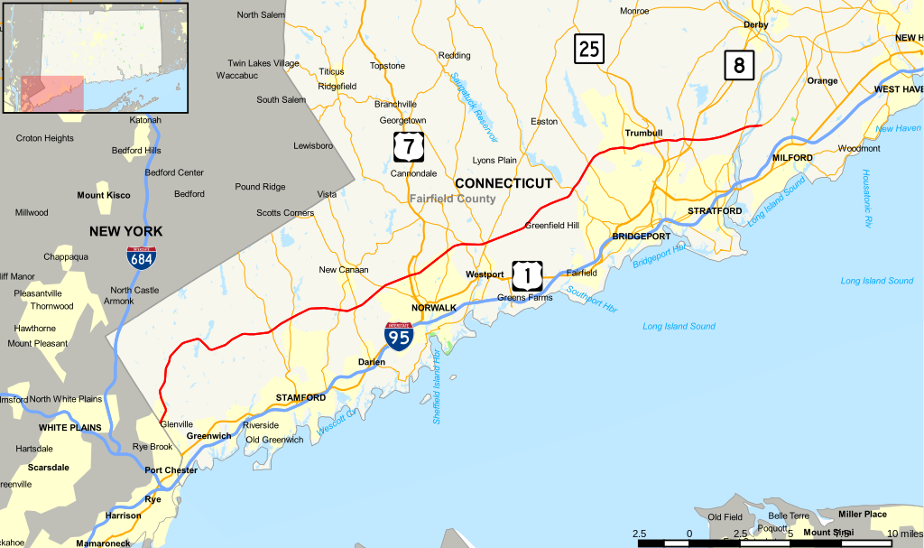 Map of Merritt Parkway