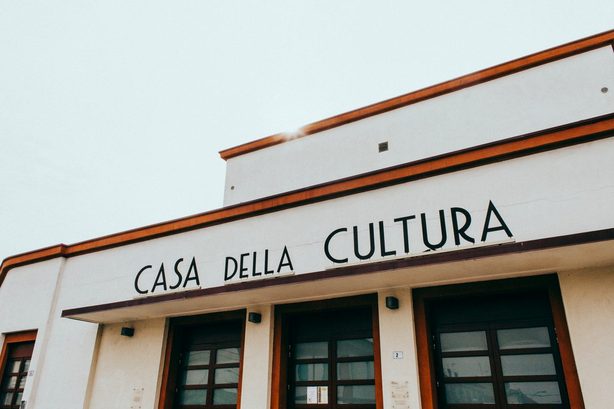 Casa della Cultura was once a gymnasium, a place central to spreading Fascist propaganda. Today it is a library and cultural center.