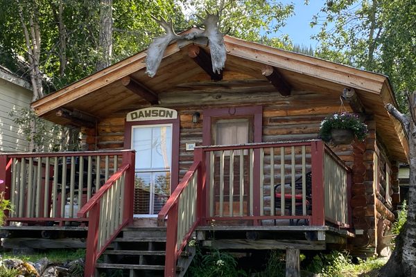 A Klondike Gold Rush log cabin in Dawson City, Yukon, preserved through restoration