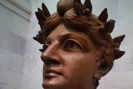 The Head of the Goddess of Progress by F. Marion Wells.