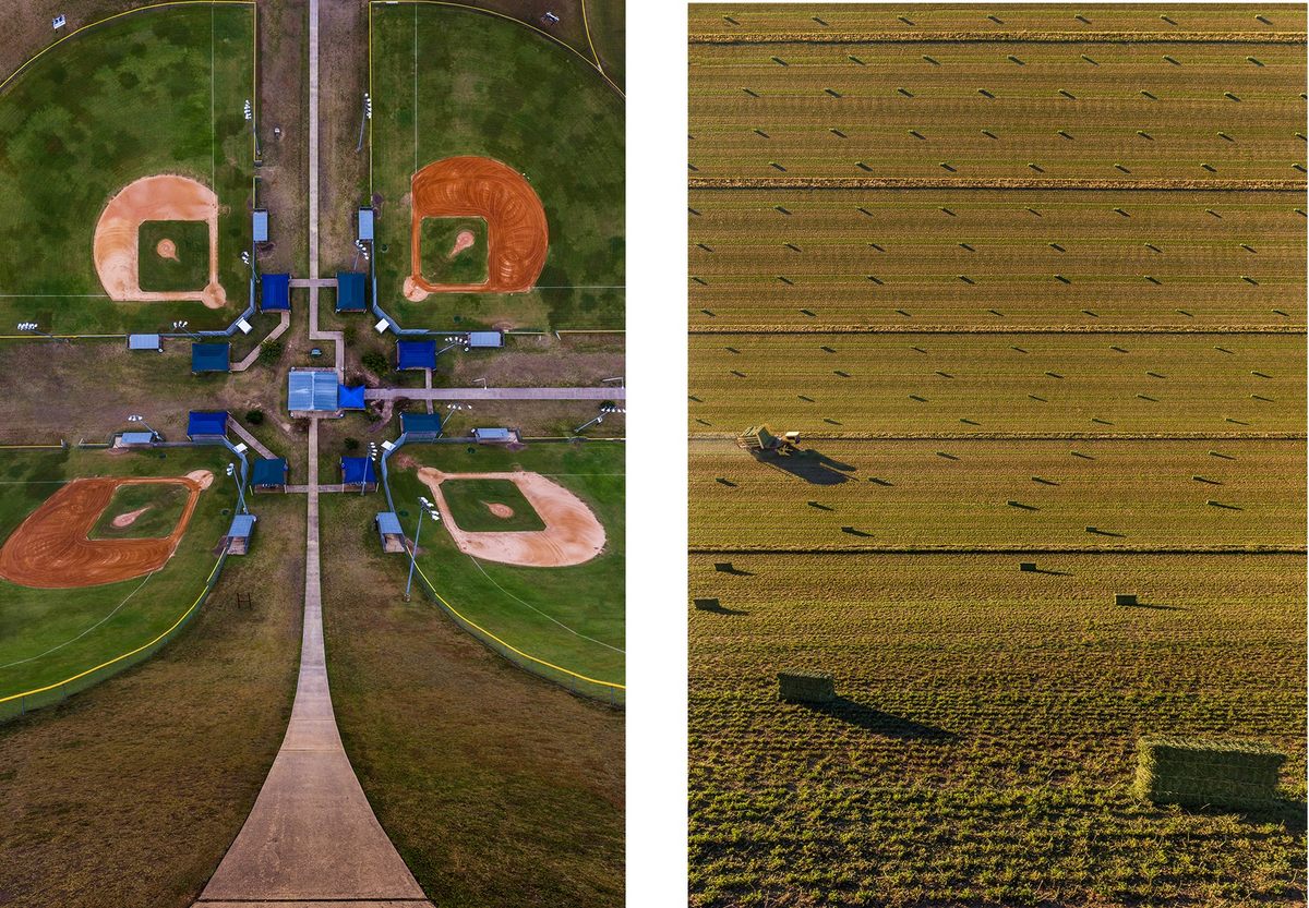 Left: <em>Baseball Field</em>; Right: <em>Harvest Time</em>