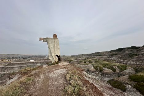 This 30-foot-statue of Jesus was once part of a Prehistoric Park.