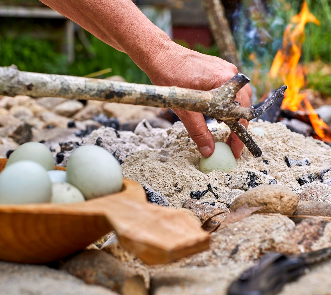 Egg-roasting was once a common childhood hobby, before parents cooled on letting kids play with fire.