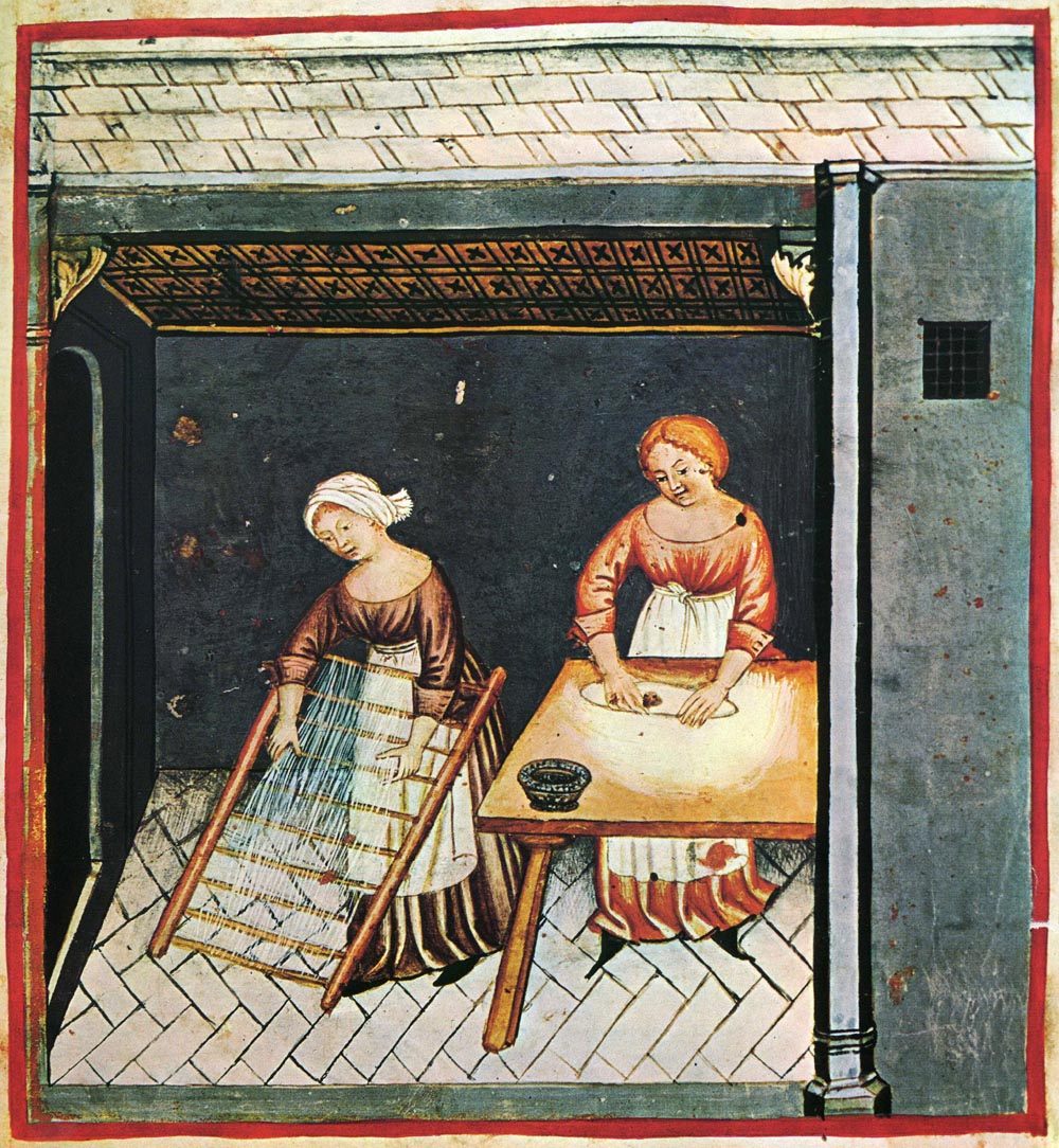 Fresh pasta goes way back in Northern Italy, as attested by this 14th century illustration.