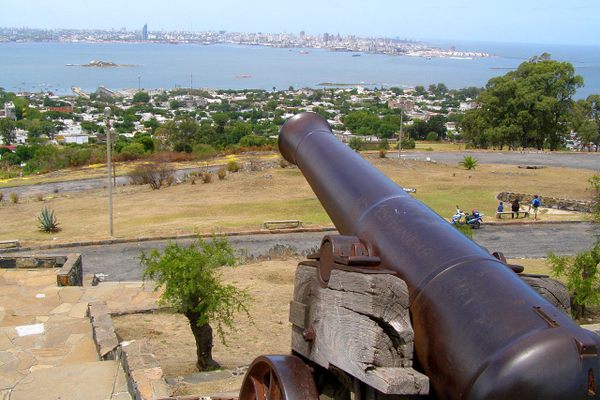 View across bay of Montevideo from the fort