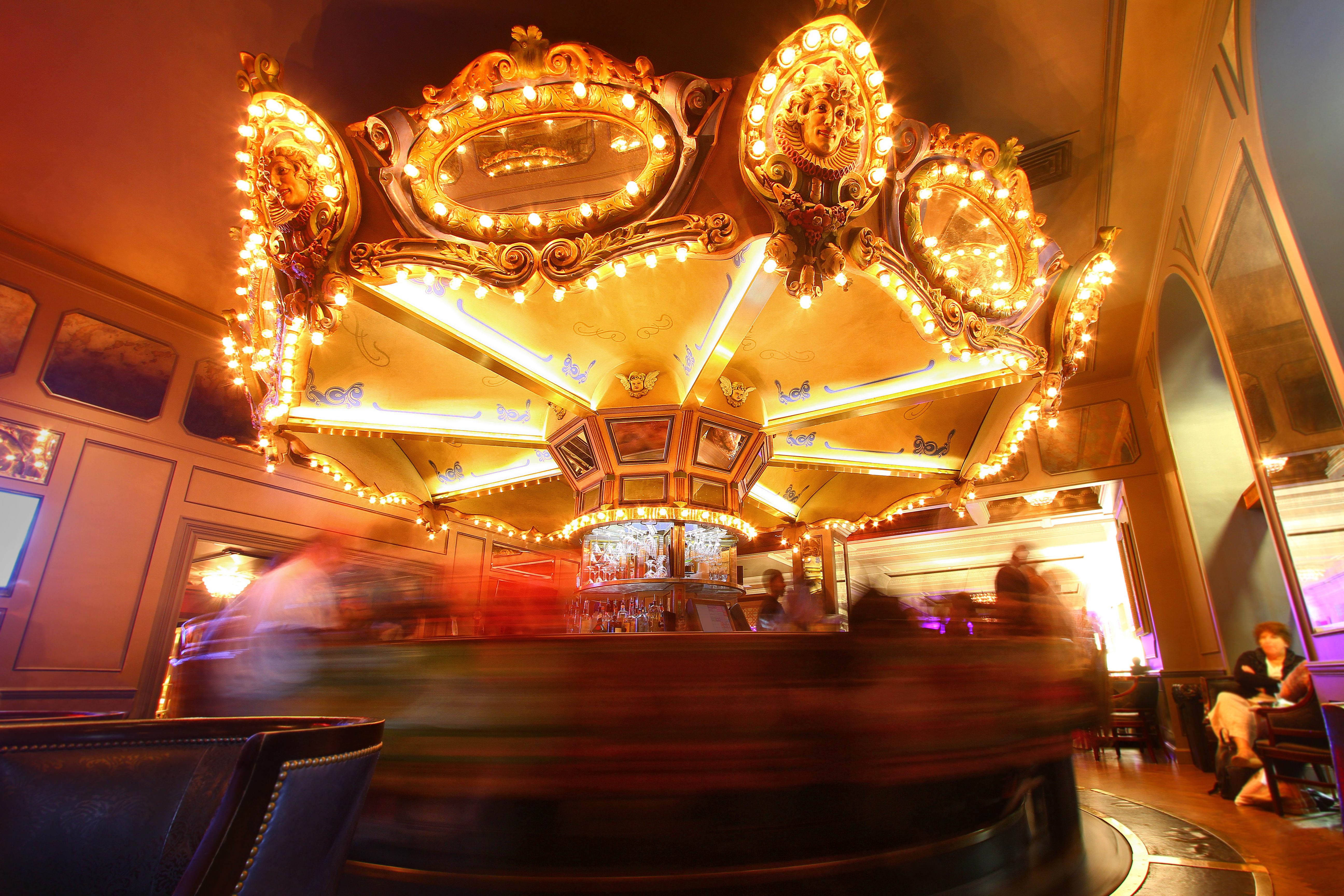 It’s not the drinks, this bar is actually spinning.