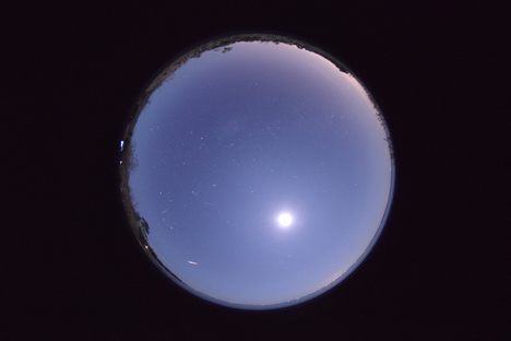 The small, bright streak on the lower left was part of the Phoenicid meteor shower in December 2014.