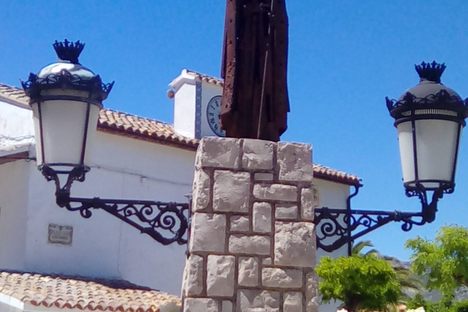 Statue of the village's patron saint.