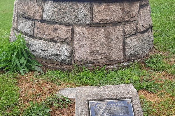 Braddock’s Rock and plaque.