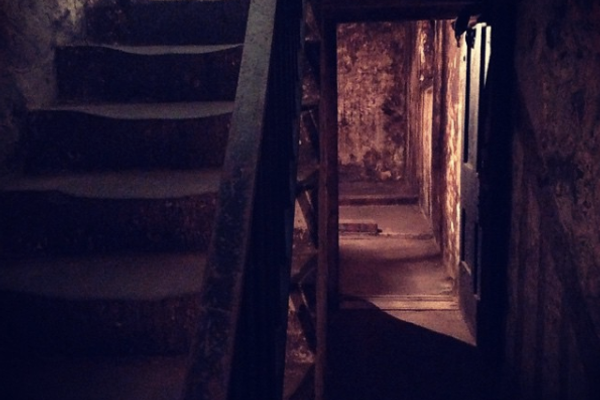 Staircase and entry to the haunted Governor’s Bathroom.