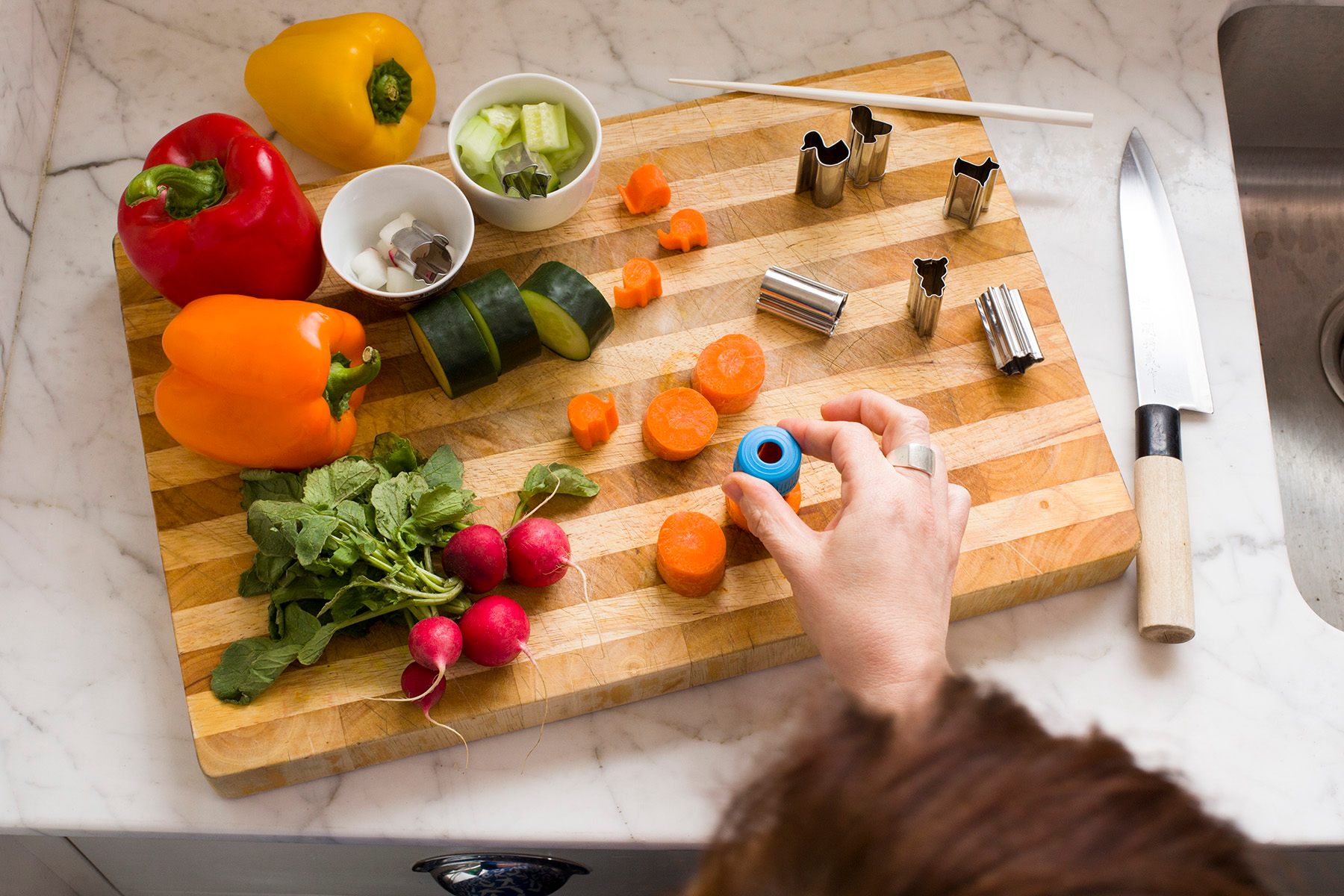 Making the pieces for <em>Veggieland.</em>