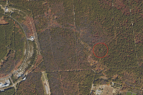Aerial imagery indicating the area of the Brookhaven Gamma Forest