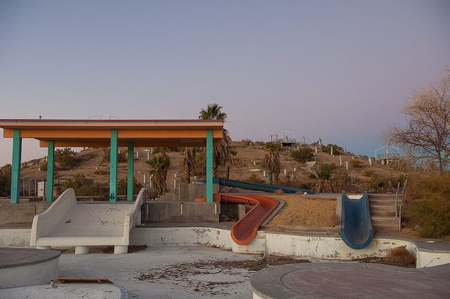 Abandoned water slide