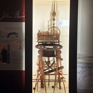 Muir's clock, circa 1860.  Exhibit at the Wisconsin Historical Society, Madison.