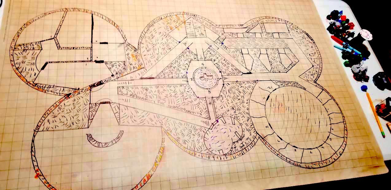 hand drawn dungeon map