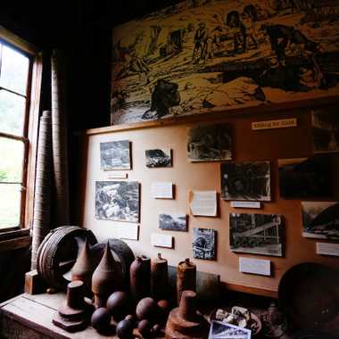 Artifacts and information inside the museum.