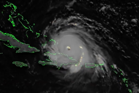 Watch Lightning Burst Around Hurricane Irma's Eye