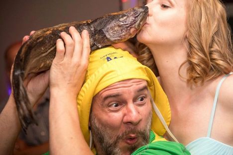 No Screech-in is complete without a codfish kiss.