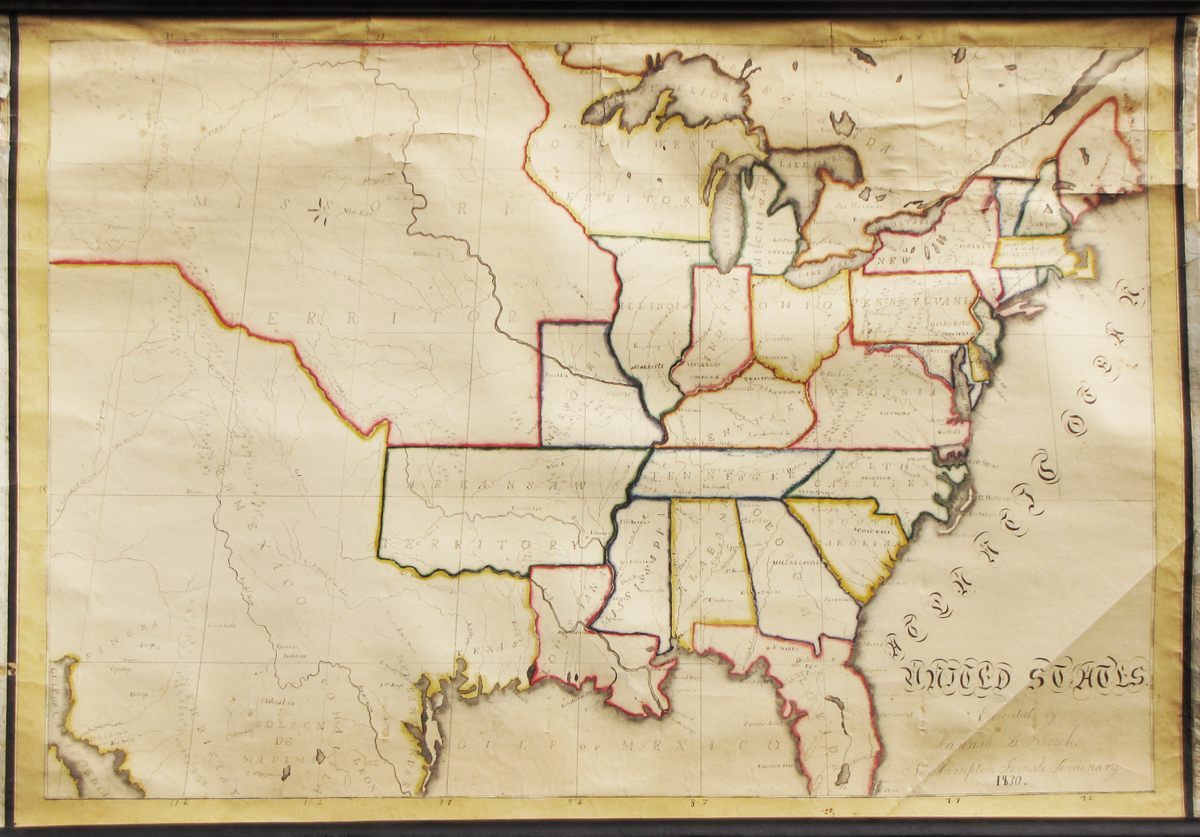 Hannah B. French, "United States," made at New Hampton Female Seminary in 1830.
