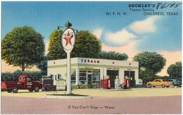 A postcard for Texaco, c. 1930s.