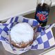 A deep-fried MoonPie paired with an RC Cola.