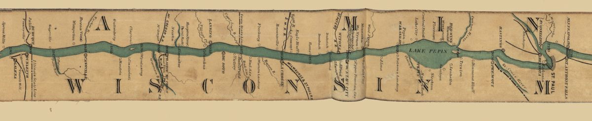 Tourists could follow along with their journeys, spotting landmarks, towns, lakes, and railroads, and tracking their progress the via mile markers.