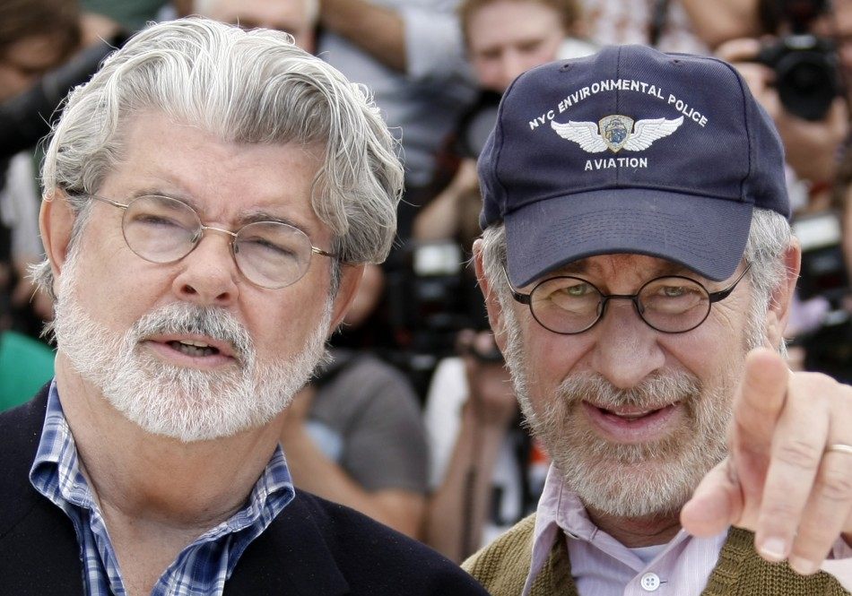 George Lucas with Steven Spielberg, who did uncredited work on <i>Star Wars: Episode III — Revenge of the Sith</i>.