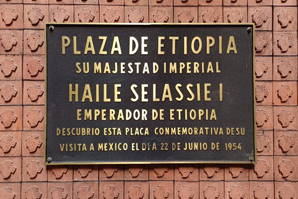 Plaque unveiled by Emperor Haile Selassie I in what was then the outdoor plaza.