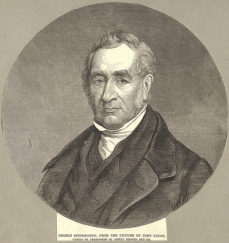 George Stephenson, locomotive mastermind and cucumber visionary.