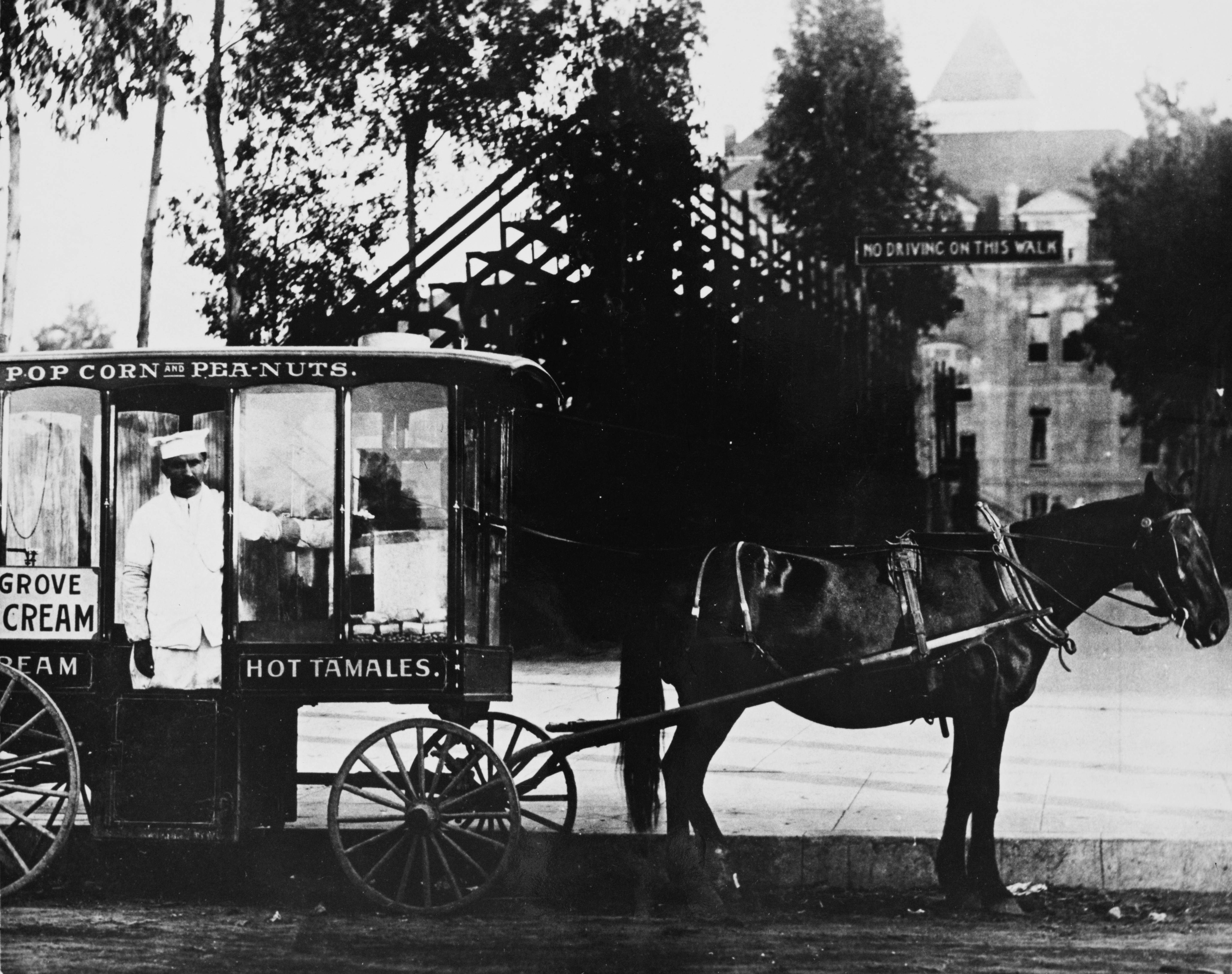 A wagon-borne tamale vendor in 1910.