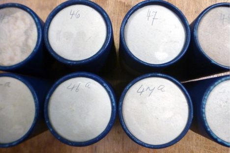 Berthold Laufer's cylinders: one row for vocals, the other for instruments.
