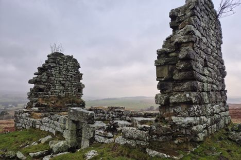 The gables of Shittleheugh Bastle still rise to their full height